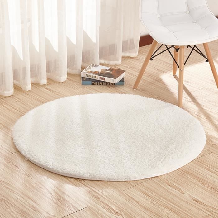  Blanc  Tapis  Salon carpet tapis  chambre Rond  Tapis  Shaggy 