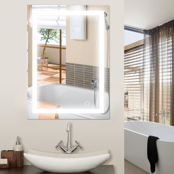 MISS - MIROIR LED 80*60 CM MIROIR DE SALLE DE BAIN - Achat / Vente