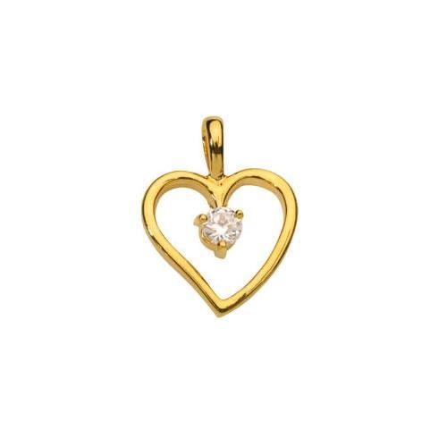 Pendentif - Jouailla Bijoux - Cœur - Plaqué Or - Oxyde de Zirconium