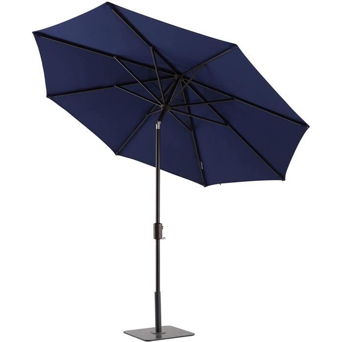 Parasol De Jardin Carré 2x2 M - Hauteur Réglable, étanche, Pour Terrasse, Balcon Ou Plage (bleu/rouge)