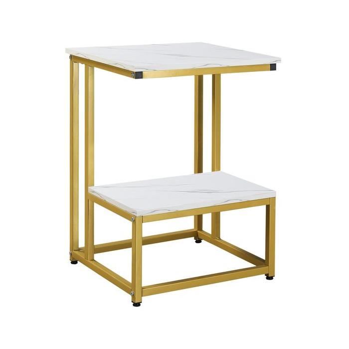 guéridon augustus blanc et doré - mycocooning - petit meuble complément - contemporain - design