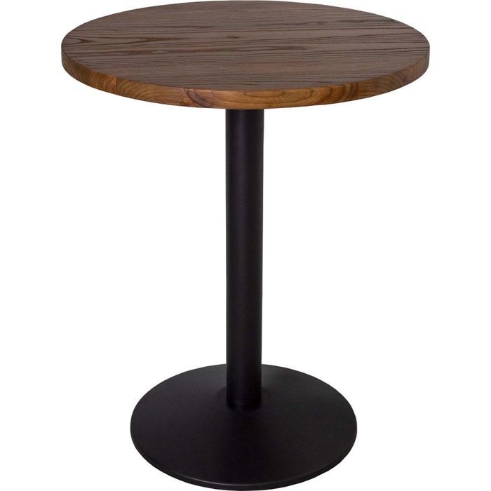 table bistrot - marron - bois d'orme - diamètre 60cm - hauteur 75cm