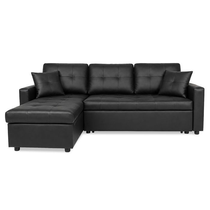 Canapé dangle convertible Cuero Noir Canapé dangle convertible Cuero Noir
