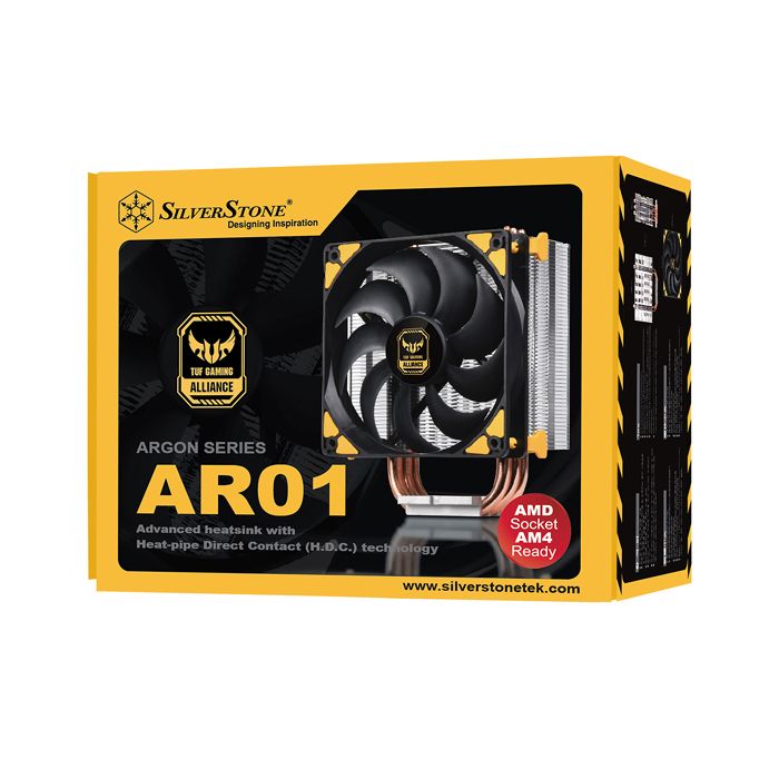 Silverstone SST-AR01-V3 - Argon Ventilateur de processeur 3 Caloducs en contact direct 120mm PWM Intel-AMD AM4 prêt Jaune - vue 2