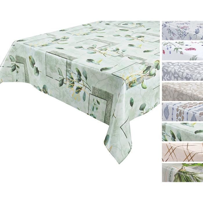 BEAUTEX - Nappe En Toile Cirée - Lavable - Ronde, Ovale Ou Rectangulaire - Motif Et Taille Au Choix - Anémone - Rectangulaire - 140 X 220 Cm