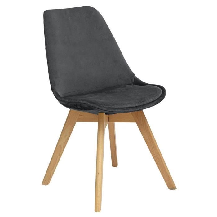 Eazy Living Velours Chaise de Salle à Manger Berenice Gris