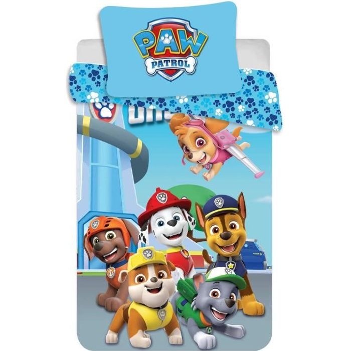 Parure De Lit Pat'Patrouille - Housse Couette 100x135 + Taie 40x60 - Marshall Chase Rubble