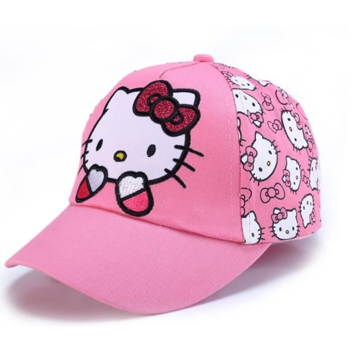 Chapeau Pour Enfants Casquette De Baseball Chat Mignon Mode Pointille Hello Kitty Rose Achat Vente Casquette Cdiscount