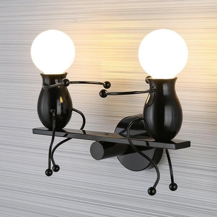 Applique Murale - POPSPO - Moderne - Métal Noir - E27 - 2x40W