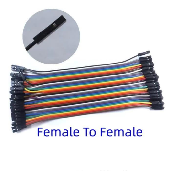 Câble Ruban 40 Broches Femelle-femelle 2,54 Mm – 21 Cm Pour Breadboard, électronique