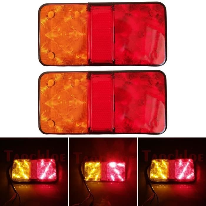 Feux Arrière 4 Fonctions 12V 24V pour Remorque Camion Camper Caravane - Universel - Rouge - Auto Feux Arrière 4 Fonctions 12V 24V pour Remorque Camion Camper Caravane - Universel - Rouge - Auto