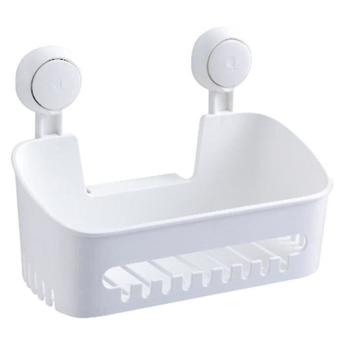 Étagère De Douche à Ventouse – Panier Mural Amovible, 23,5x19,2x11 Cm, Pour Salle De Bain/cuisine (beige)