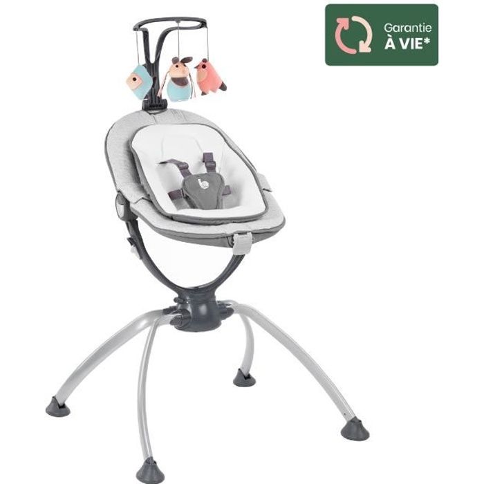 Babymoov Transat Réglable en hauteur Swoon Up Graphik, Assise rotative 360°, Pliage Compact, Réducteur et Arche de jeux intégrés