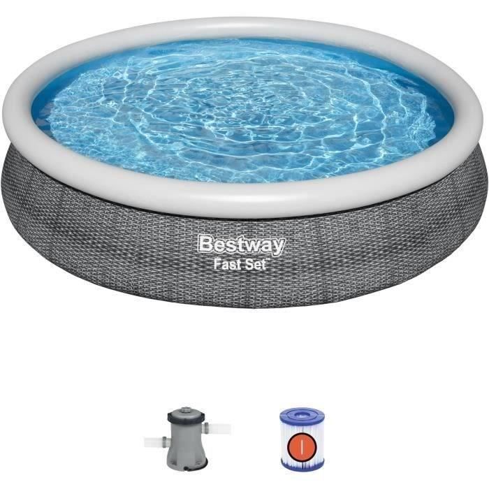 Kit Piscine hors sol autoportante BESTWAY - Fast Set™ - 366x76cm - Ronde (Livrée avec une pompe et c
