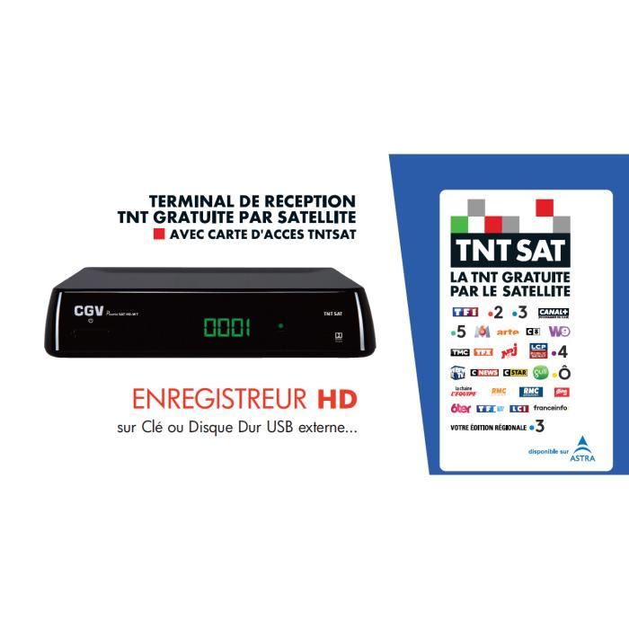 Terminal de réception tnt hd premio sat hd-w7 (avec carte tntsat - Durée 4 ans)