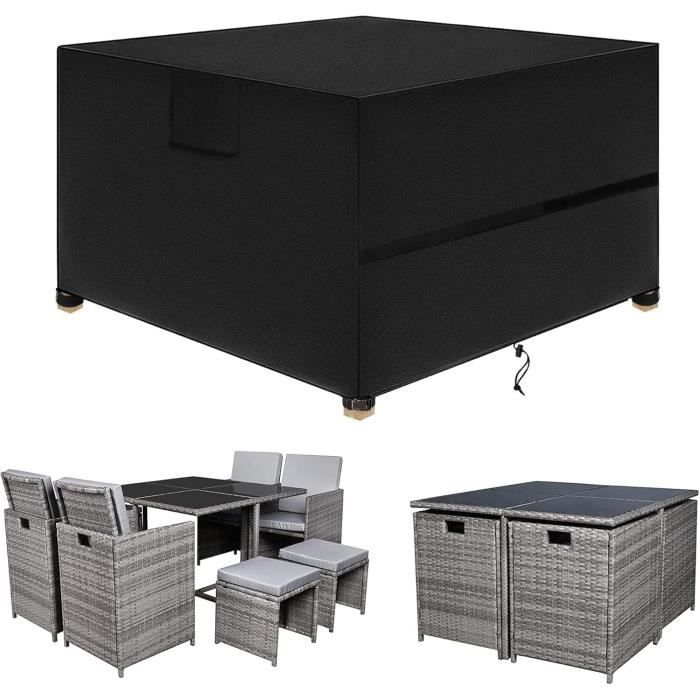 Housse Salon De Jardin 170X95X90Cm Noir 420D Oxford Tissu