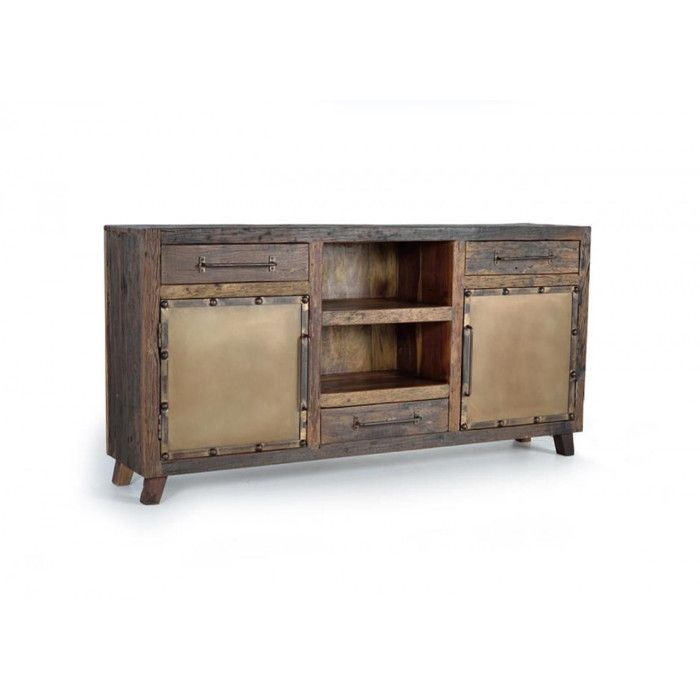 Buffet bas - Giner y Colomer - Bois recyclé - Métal oxydé - 180x40x90 cm