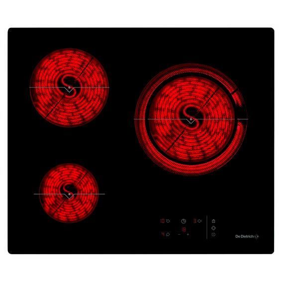De Dietrich DPV7550B Vitrocéramique 3 plaques de cuisson Niche largeur : 56 cm profondeur : 49 cm sans cadre - vue 2