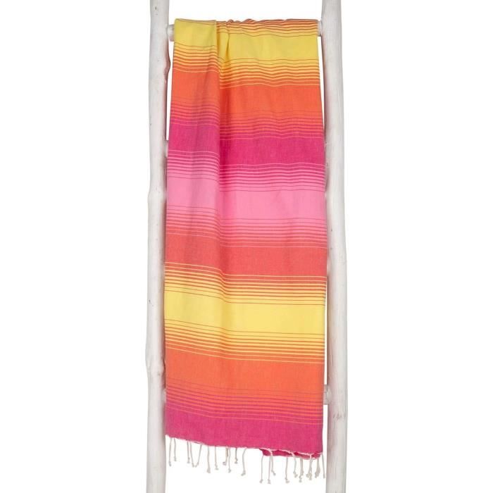 Serviette Hammam Carenesse - Coton 100% - 80x170cm - Rouge à Carreaux