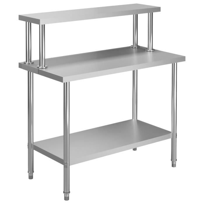 2 Niveaux Capacité Totale de 600 kg | Garantie de 5 Ans Galvanisé Etagère de garage et table de travail: 90 cm x 120 cm x 60 cm 300 kg par tablette