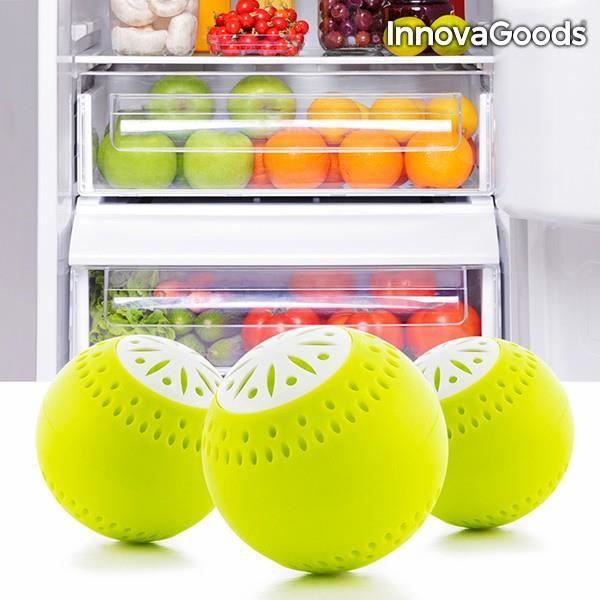 Éco boules pour réfrigérateur (pack de 3) - Éliminent les mauvaises odeurs du frigo