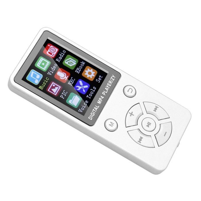 Lecteur MP3 Bluetooth 8G - Écran 1.8 Pouces, Radio, Enregistrement, Support Carte 32G, Bleu
