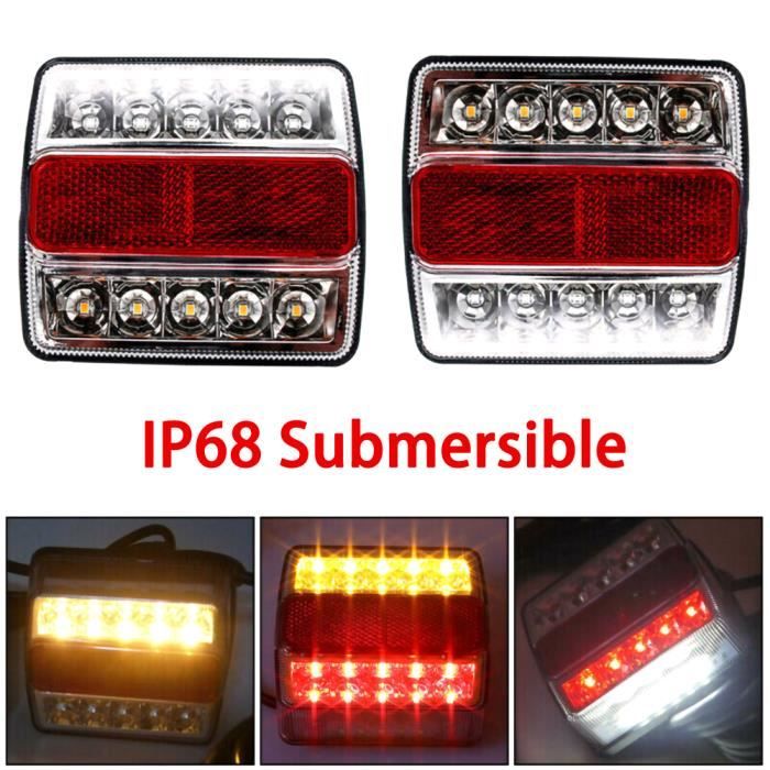 Feux Arrière LED Pour Remorque Optronics TLL90RK - Kit étanche Rouge 5W - Compatible Universel