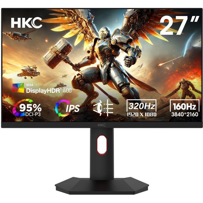 Ecran 27'' HKC G27H7P gaming UHD 160Hz FHD 320Hz Dual mode Fast IPS 16:9 160Hz 1ms 350cdm² 2xHDMI DP AO Inclinable et Reglable en hauteur 100mmPivot Pied HAS - vue 6