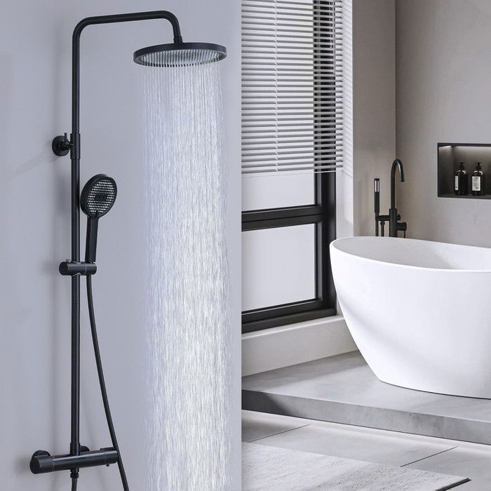 Colonne de Douche Thermostatique 40°C Ensemble de Douche en Laiton 