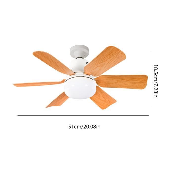 Ventilateur de plafond 40 W 3 vitesses 6 pales 3 modes déclairage fonction minuterie adapté au salon et à la chambre - Joulli