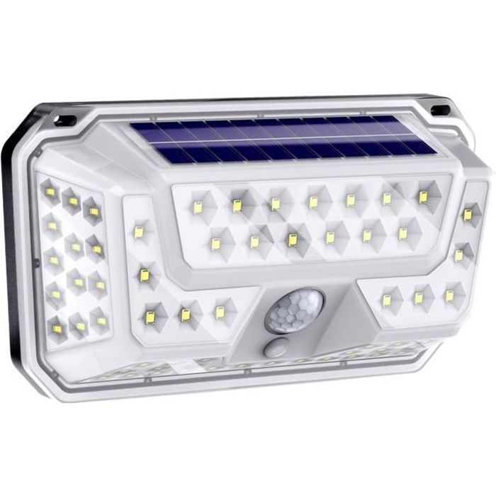 Lampe Solaire Extérieur KOTICIDSIN - 3000 MAH - IP65 - Détecteur de Mouvement - 73 LED - Blanc