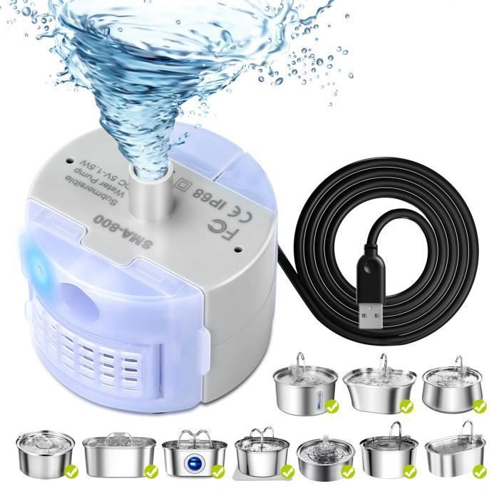 Comparer les prix de Pompe pour fontaine d'eau pour chat Pompe de remplacement pour fontaine d'eau pour animal de compagnie ultra silencieuse avec câble