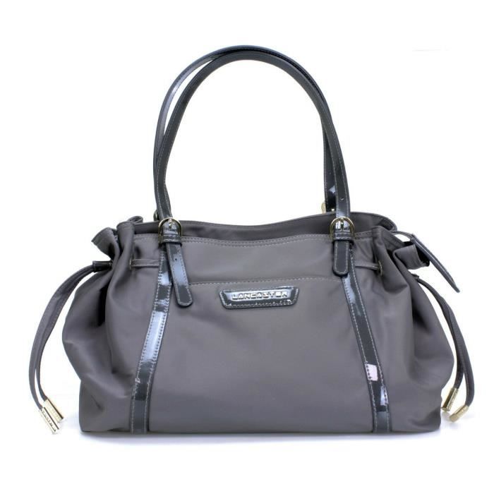 Sac Bandoulière Lancaster Occasion - Marron - Dimensions 24x25x5 Cm - Polyester - Fermeture Par Bouton Pression