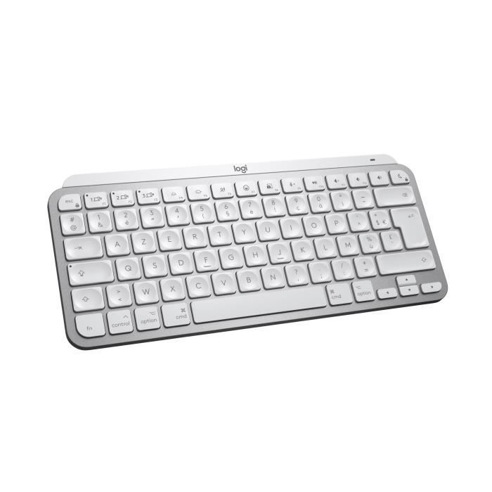 Clavier Sans fil - LOGITECH - MX Keys Mini - Pour MAC - Compact - Design ergonomique - Bluetooth - Rétroéclairé - Blanc