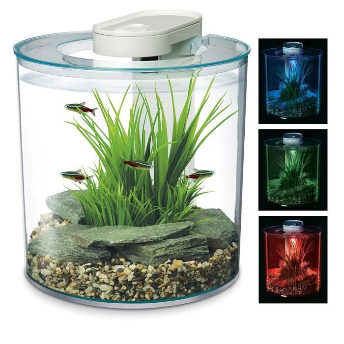 Meilleurs prix pour Marina  360 Aquarium with Remote Control LED Lighting, 10 Litre, Multicolour - 12852