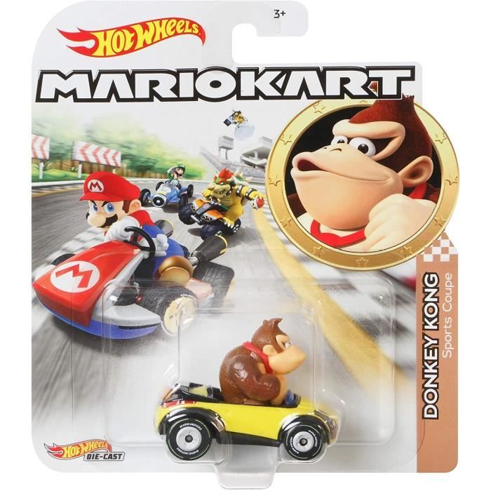 Voiture Hot Wheels Mario Kart Donkey Kong 1:64 - Jouet pour Enfant de 3 Ans et Plus