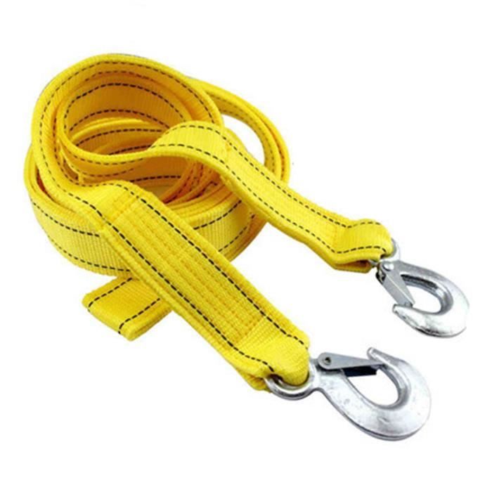 Corde De Remorquage Polyester 2" X 12' - 4400 Lbs - Avec 2 Crochets - Neuf