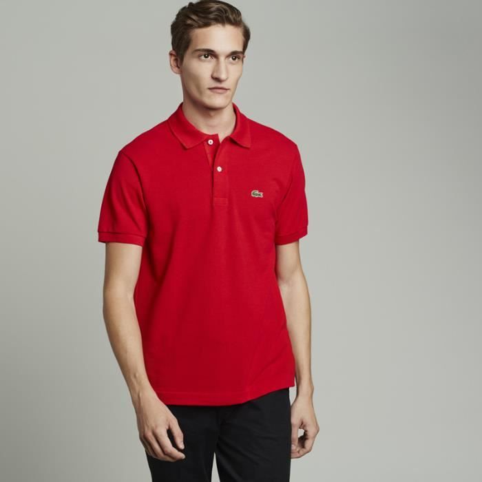 Polo rouge homme lacoste deals