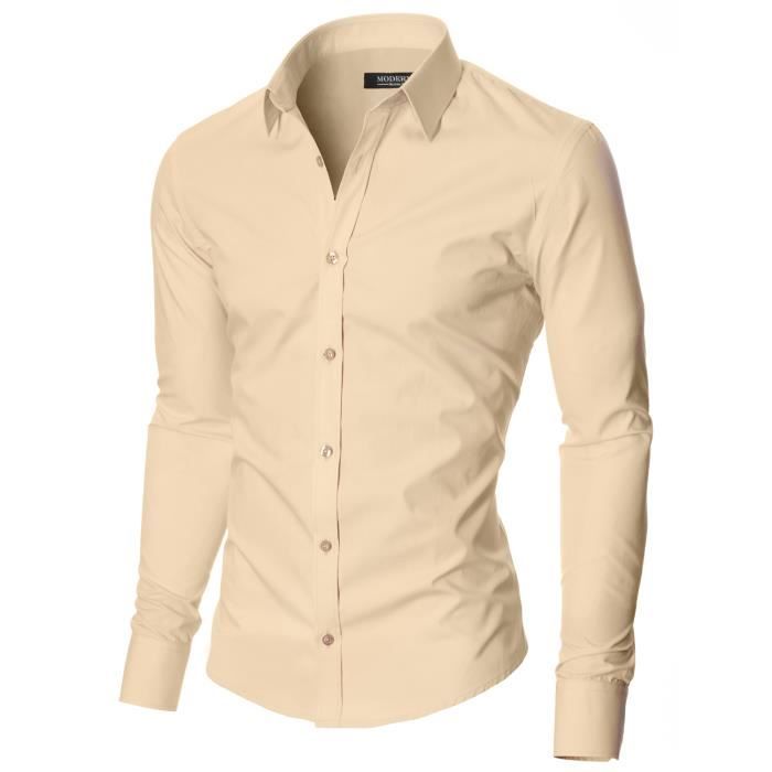 chemise beige homme