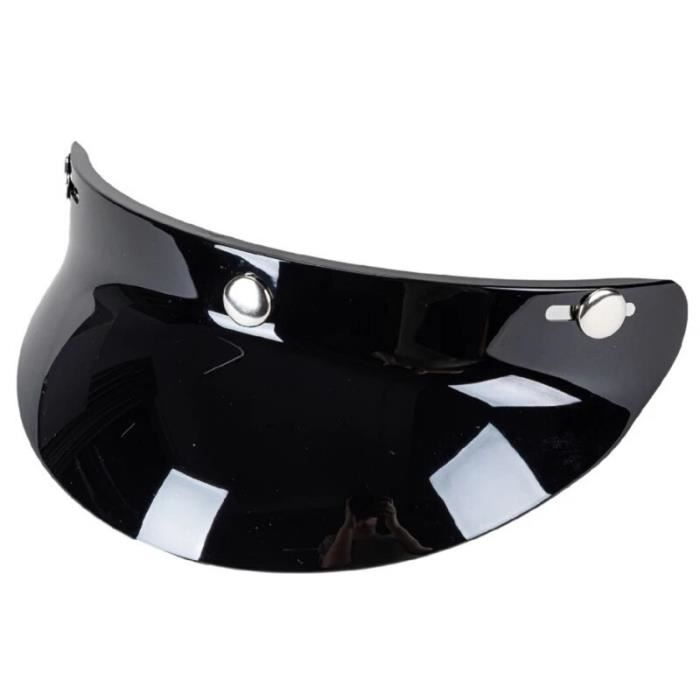 Visière Casque Moto Rétro Universelle 3 Boutons-Pression - Coupe-Vent Argent Shenruifa