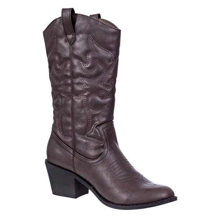 Bottes De Cowboy Ariat – Cuir Marron Brodé – Femme Taille 6 – Occasion