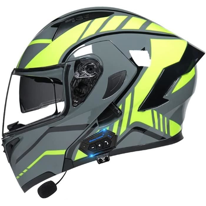 Casque modulable moto ece homologué avec bluetooth intégré double