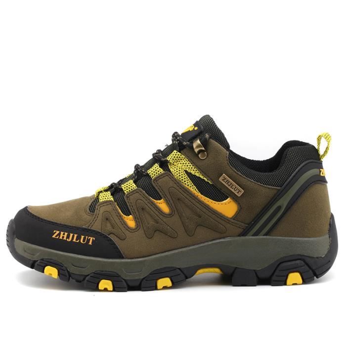Chaussures de Randonnée Homme - Alpinisme - Vert - Confortable et