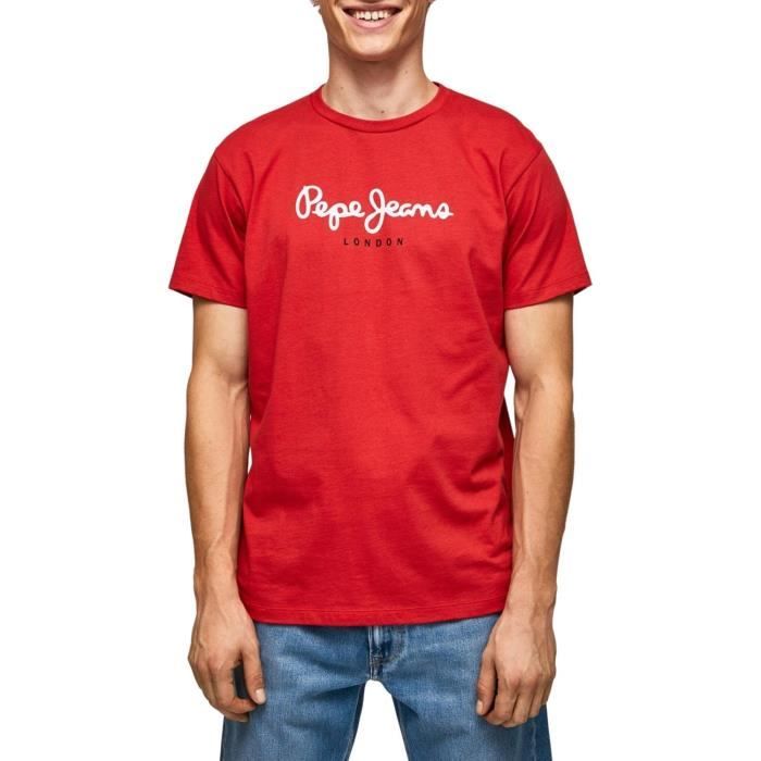 T-Shirt Pepe Jeans Eggo Rouge pour Homme