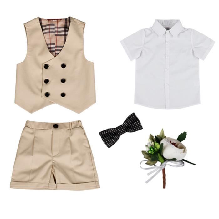 Costume Smoking Bébé Garçon - Tenue Baptême Mariage Avec Noeud Papillon - Coton 99%