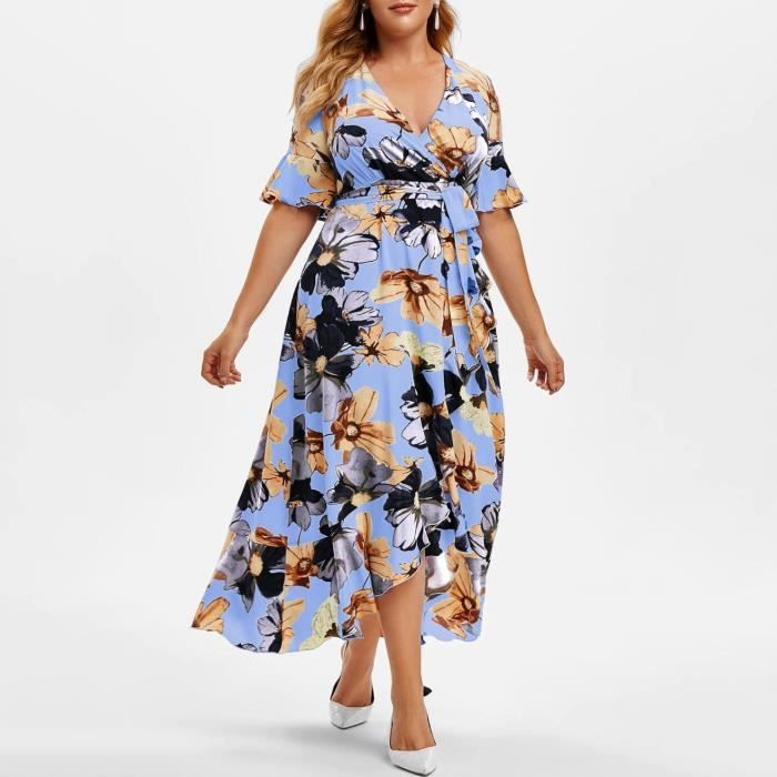 Robe Longue Christopher & Banks Plus Size 2X - Imprimé Manches Courtes Ou Sans Manches