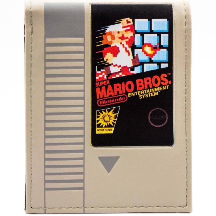 deuxième * Officiel Super Mario Bros Retro NES Cartouche Gris ID & carte Portefeuille 