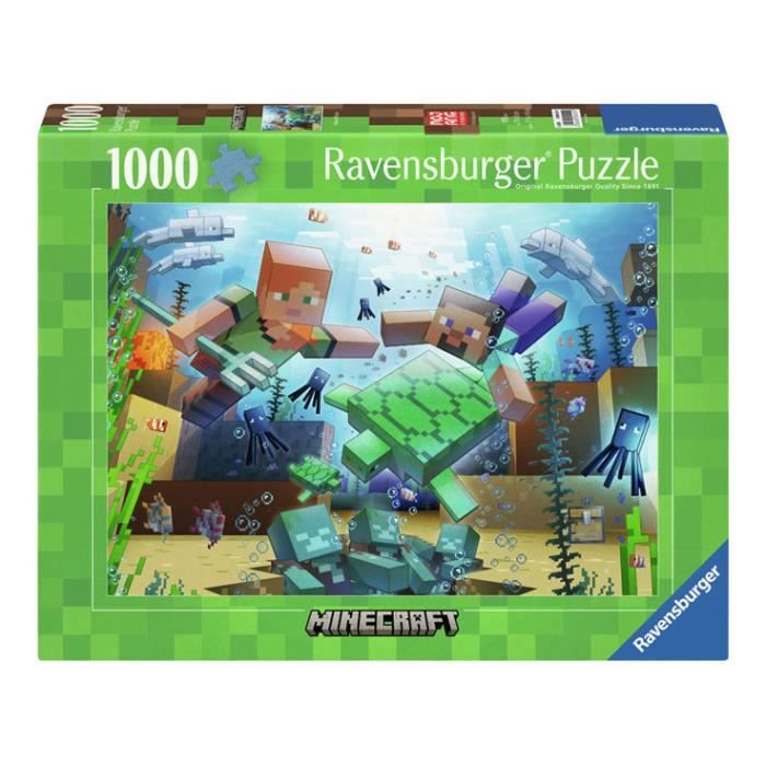 Puzzle - RAVENSBURGER - Minecraft Mosaic - 1000 pièces - Multicolore - Intérieur