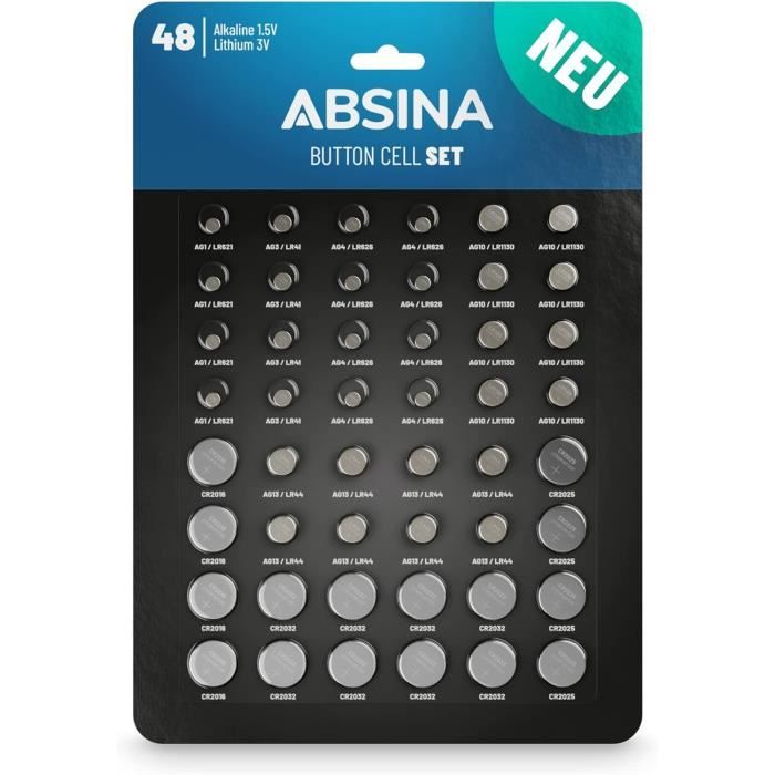Lot De 100 Piles Alcalines Maxell LR44 (1,5V) - Équivalent A76, AG13, 357