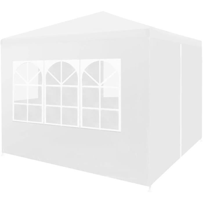 Das Company Tente De Fête Blanc 6x8m Avec Moustiquaires Et Volets Roulants L'epreuve De L'eau 560 G/m2 La Toille PVC Construction Summer Floor Renforcement Du Sol
